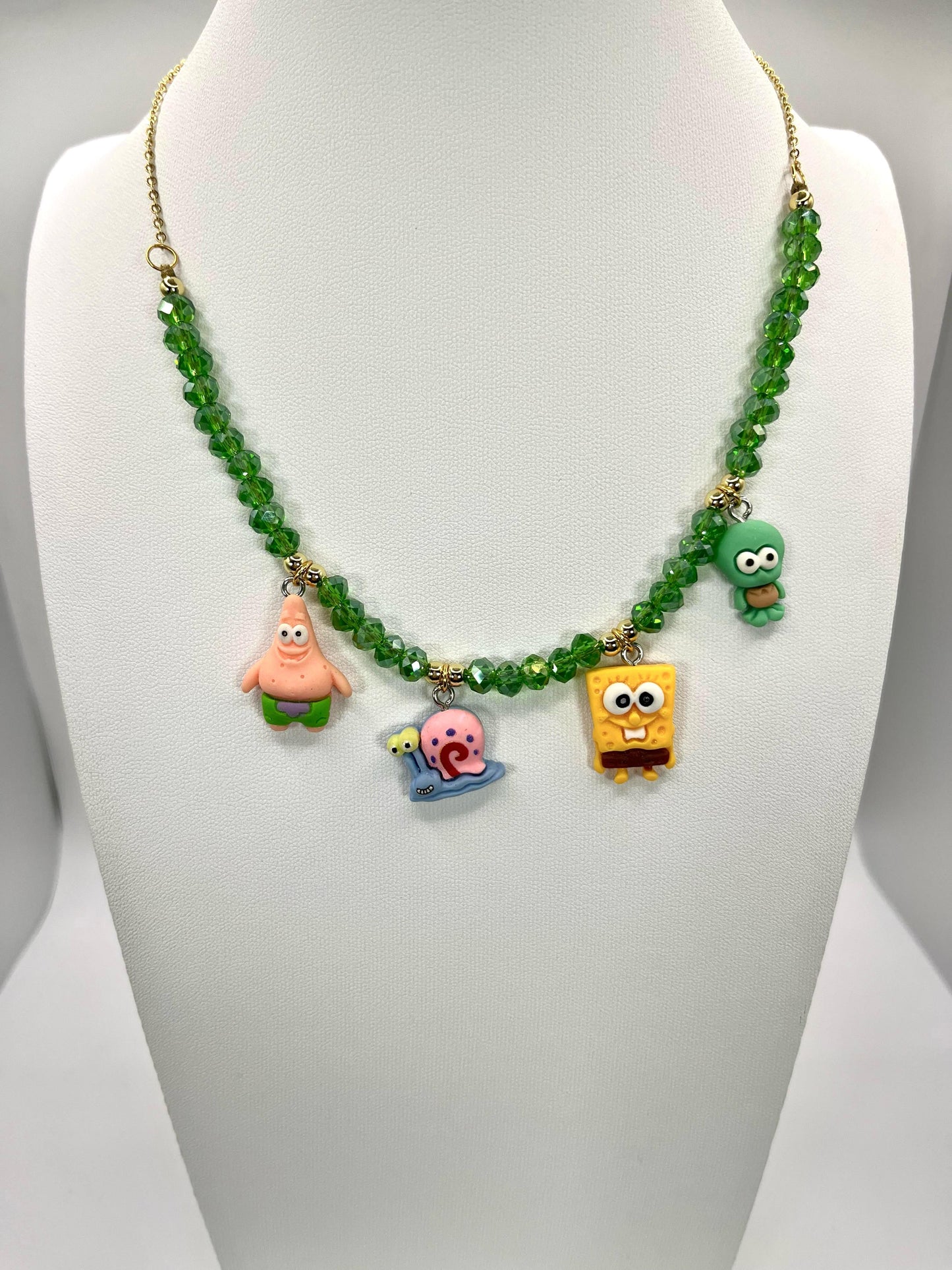 SpongeBob Green Crystal necklace