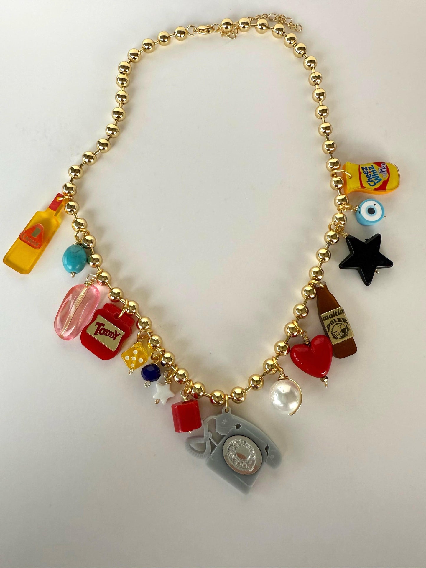 Toddy Charm Gold Beads Necklace