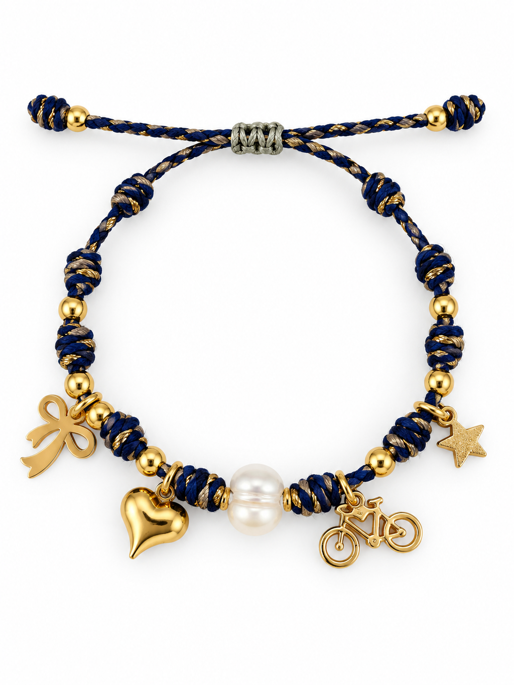 Navy Blue Woven Charm Bracelet Collection