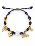 Navy Blue Woven Charm Bracelet Collection