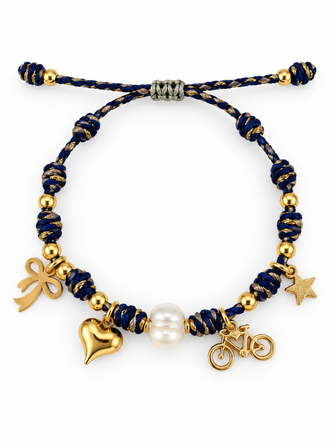 Navy Blue Woven Charm Bracelet Collection