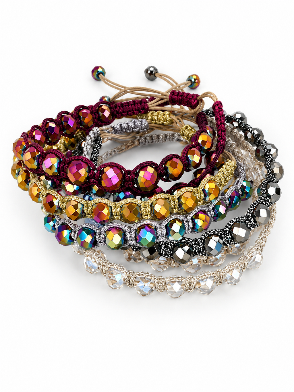 Multicolor Crystal Woven Bracelet