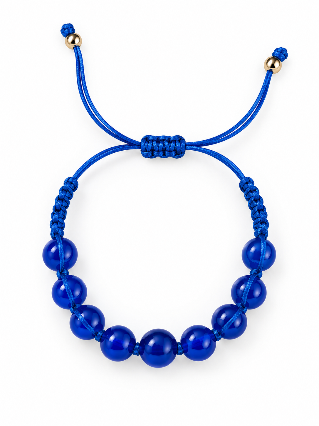 Handcrafted Blue Beaded Adjustable Bracelet