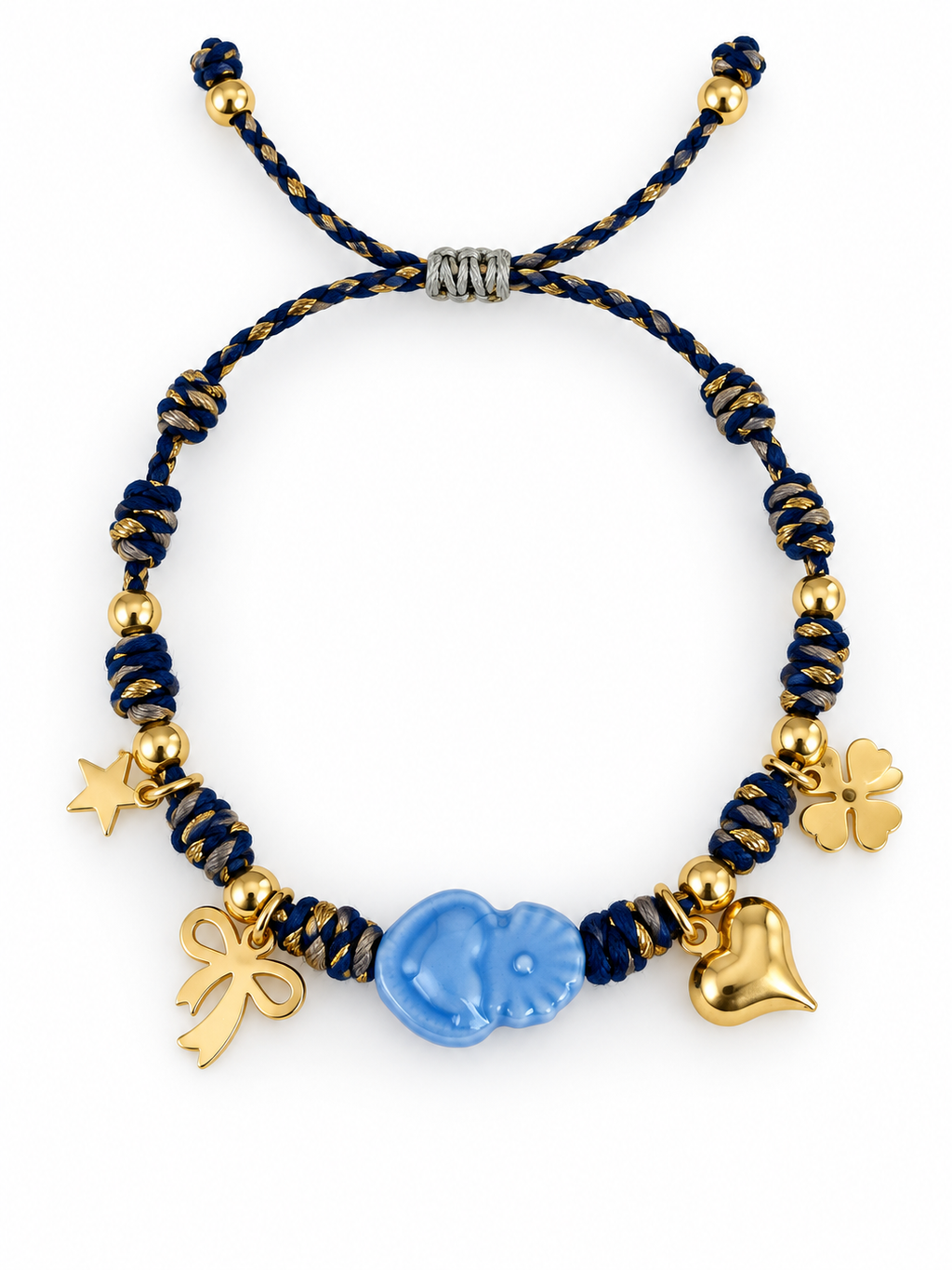 Navy Blue Woven Charm Bracelet Collection
