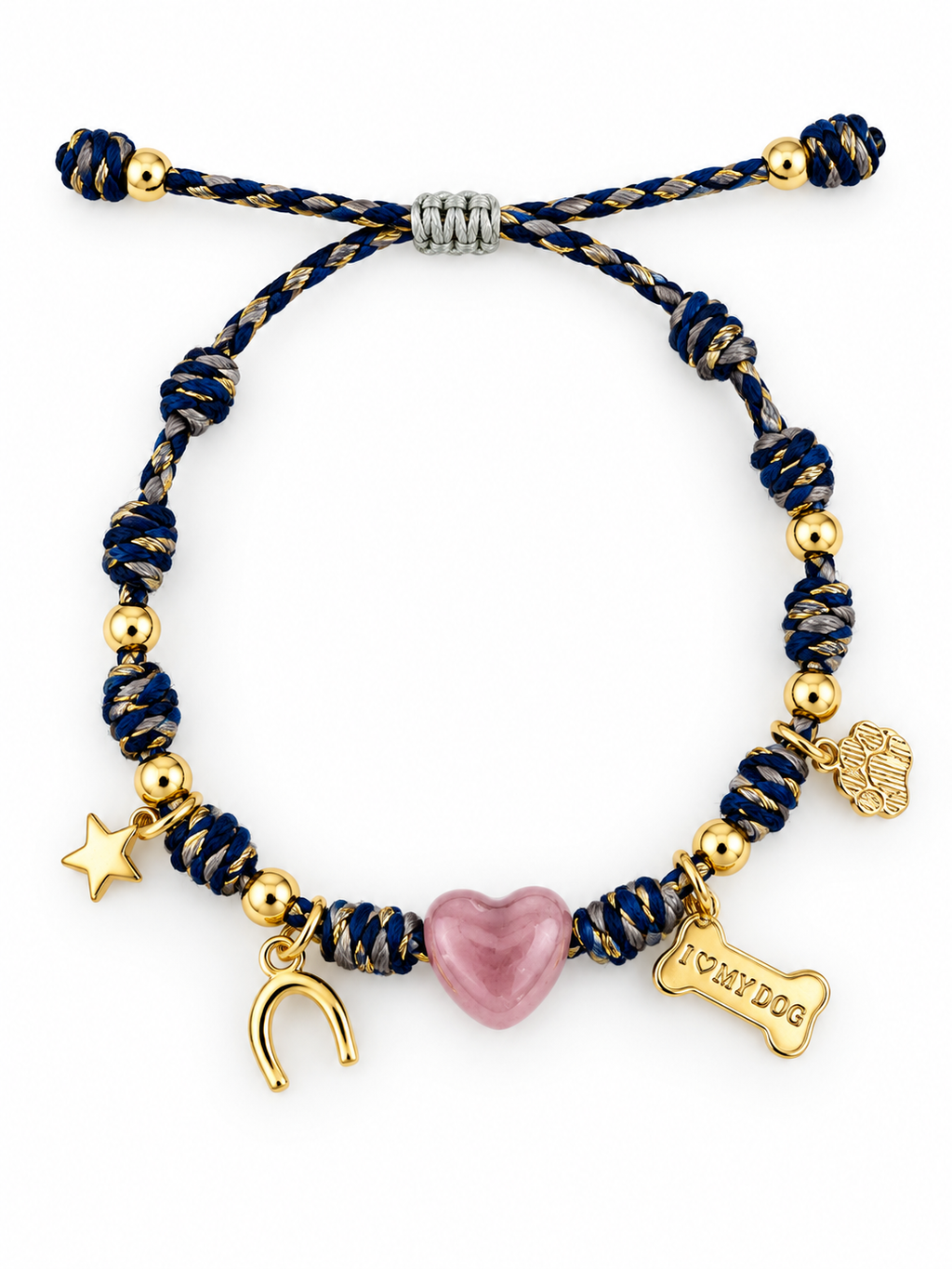 Navy Blue Woven Charm Bracelet Collection