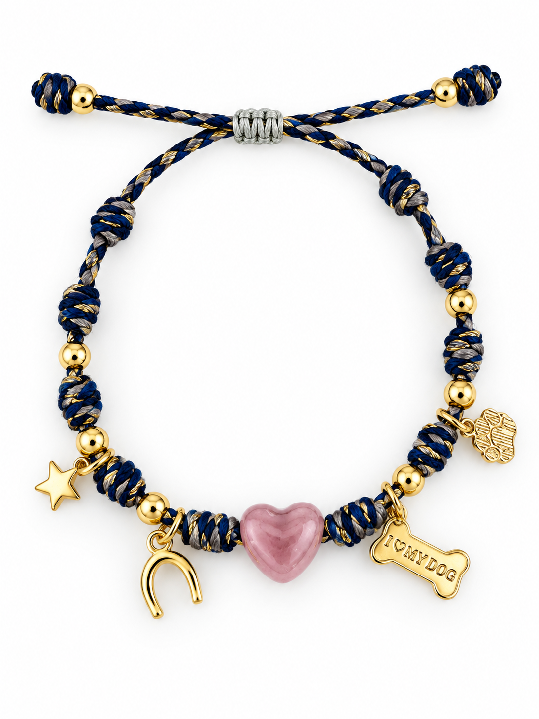 Navy Blue Woven Charm Bracelet Collection