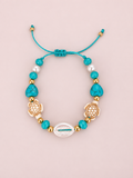 Turquoise Turtle & Cowrie Shell Bracelet