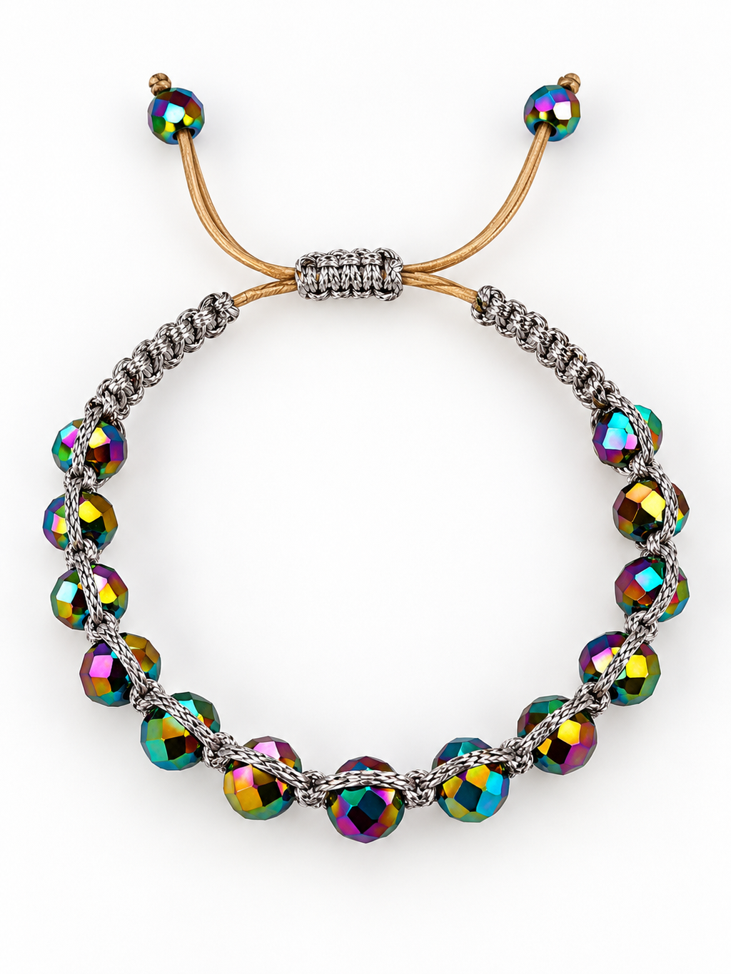 Multicolor Crystal Woven Bracelet