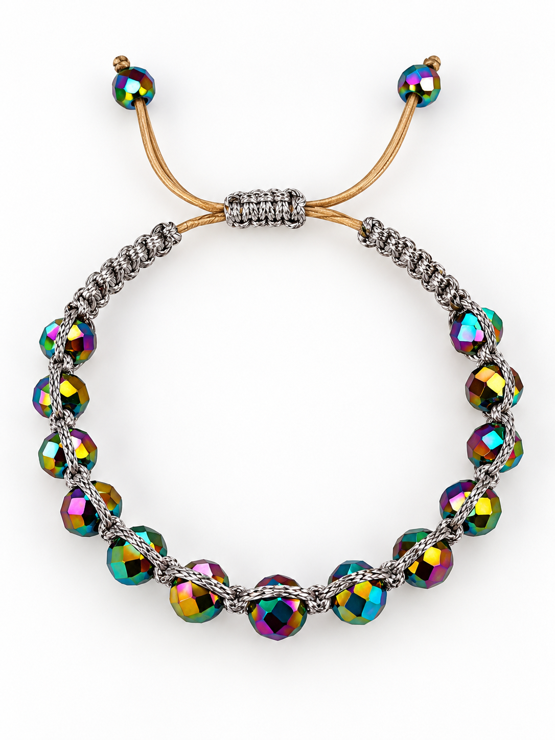 Multicolor Crystal Woven Bracelet