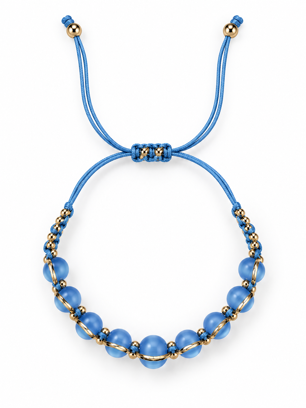 Handcrafted Blue Beaded Adjustable Bracelet