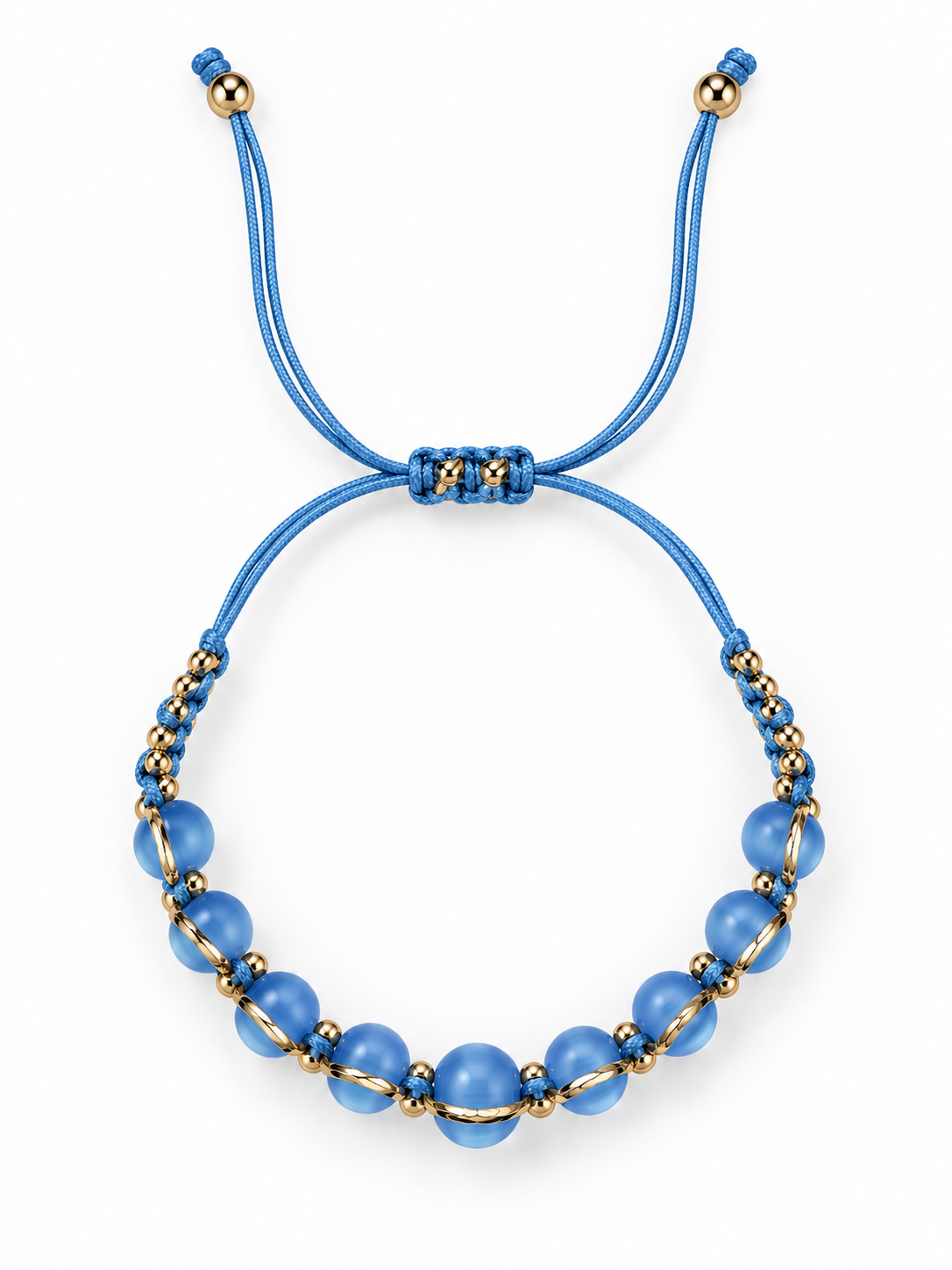 Handcrafted Blue Beaded Adjustable Bracelet