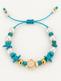 Turquoise Turtle & Starfish Pearl Bracelet