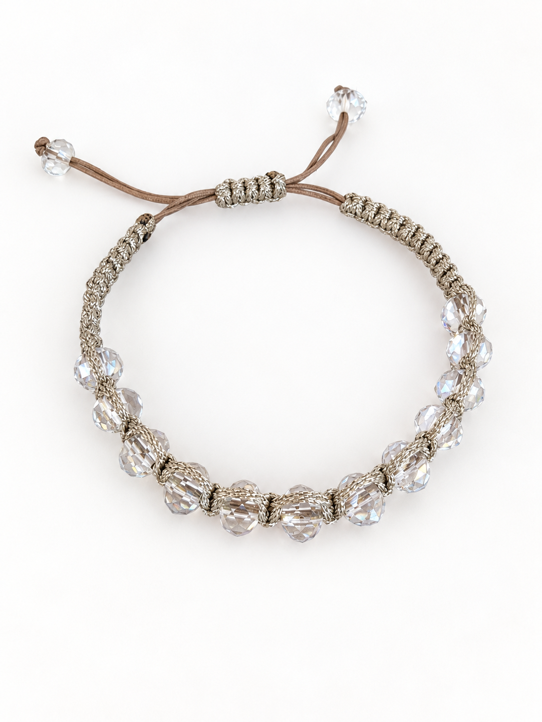 Multicolor Crystal Woven Bracelet