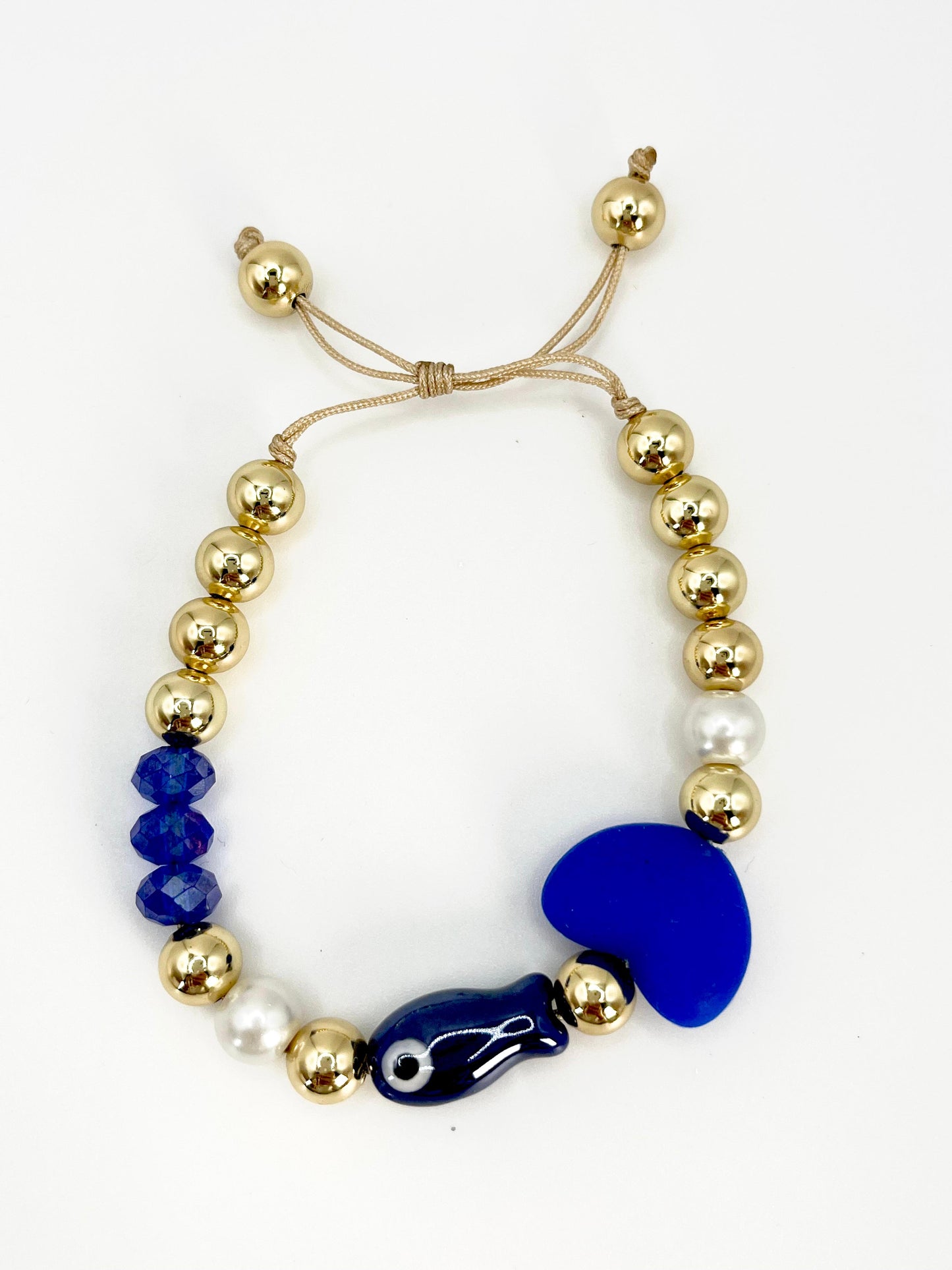 Blue Fish & Heart Bracelet