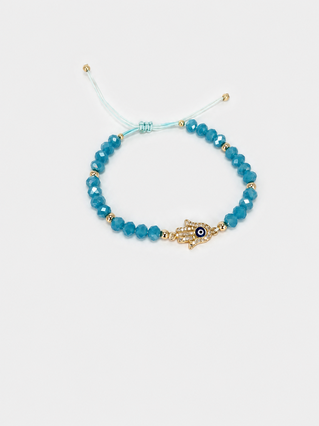 Turquoise Crystal Hamsa Bracelet
