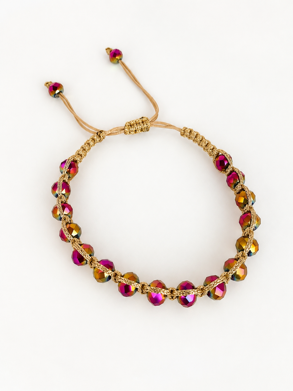 Multicolor Crystal Woven Bracelet