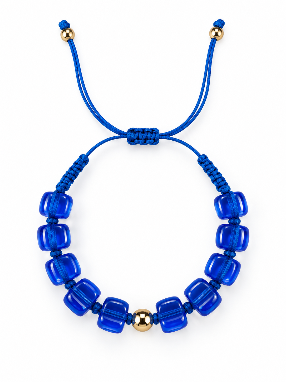 Handcrafted Blue Beaded Adjustable Bracelet