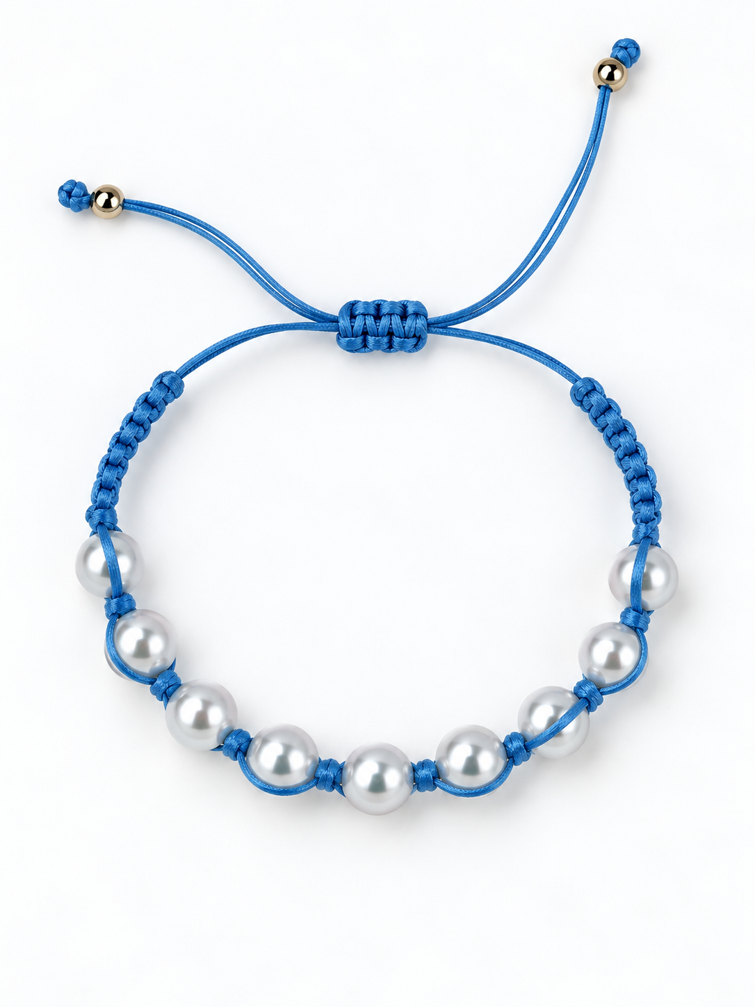 Handcrafted Blue Beaded Adjustable Bracelet