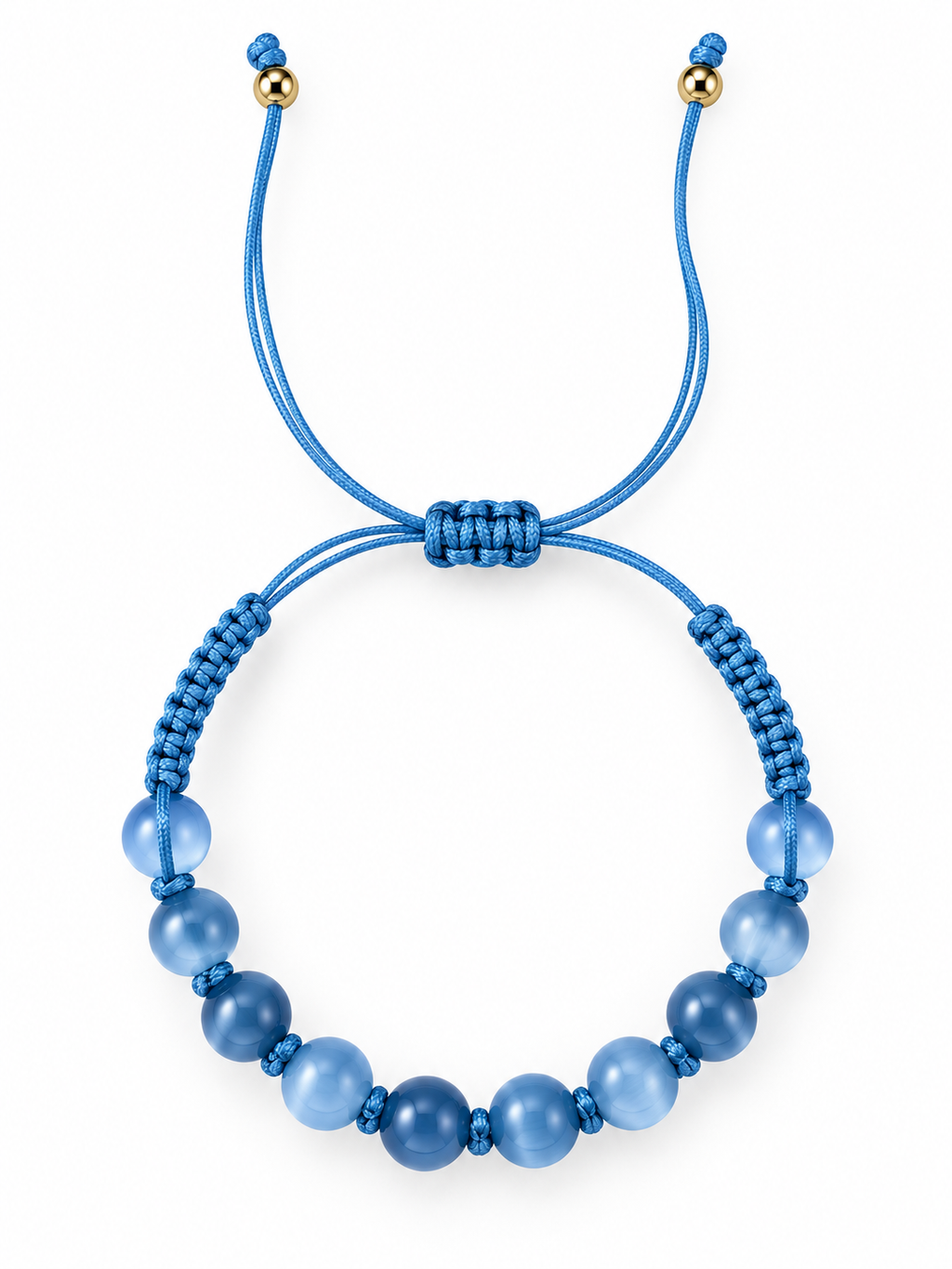 Handcrafted Blue Beaded Adjustable Bracelet