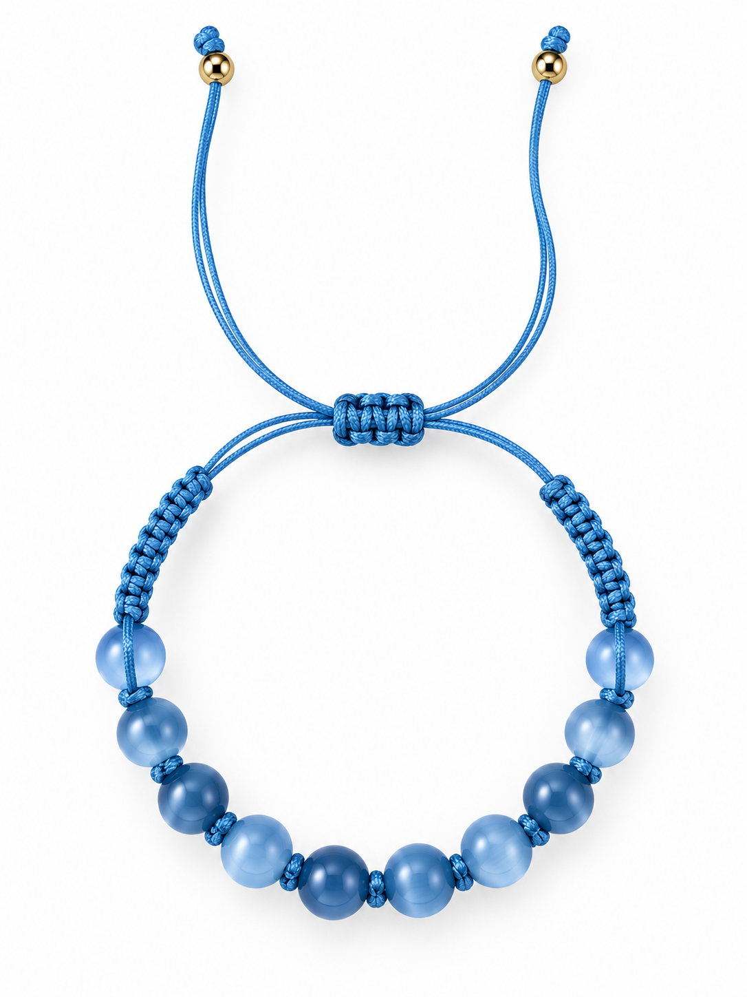 Handcrafted Blue Beaded Adjustable Bracelet