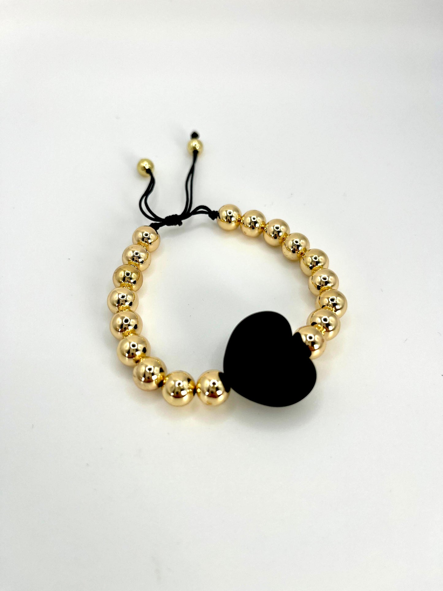 Gold Beads & Heart Bracelet