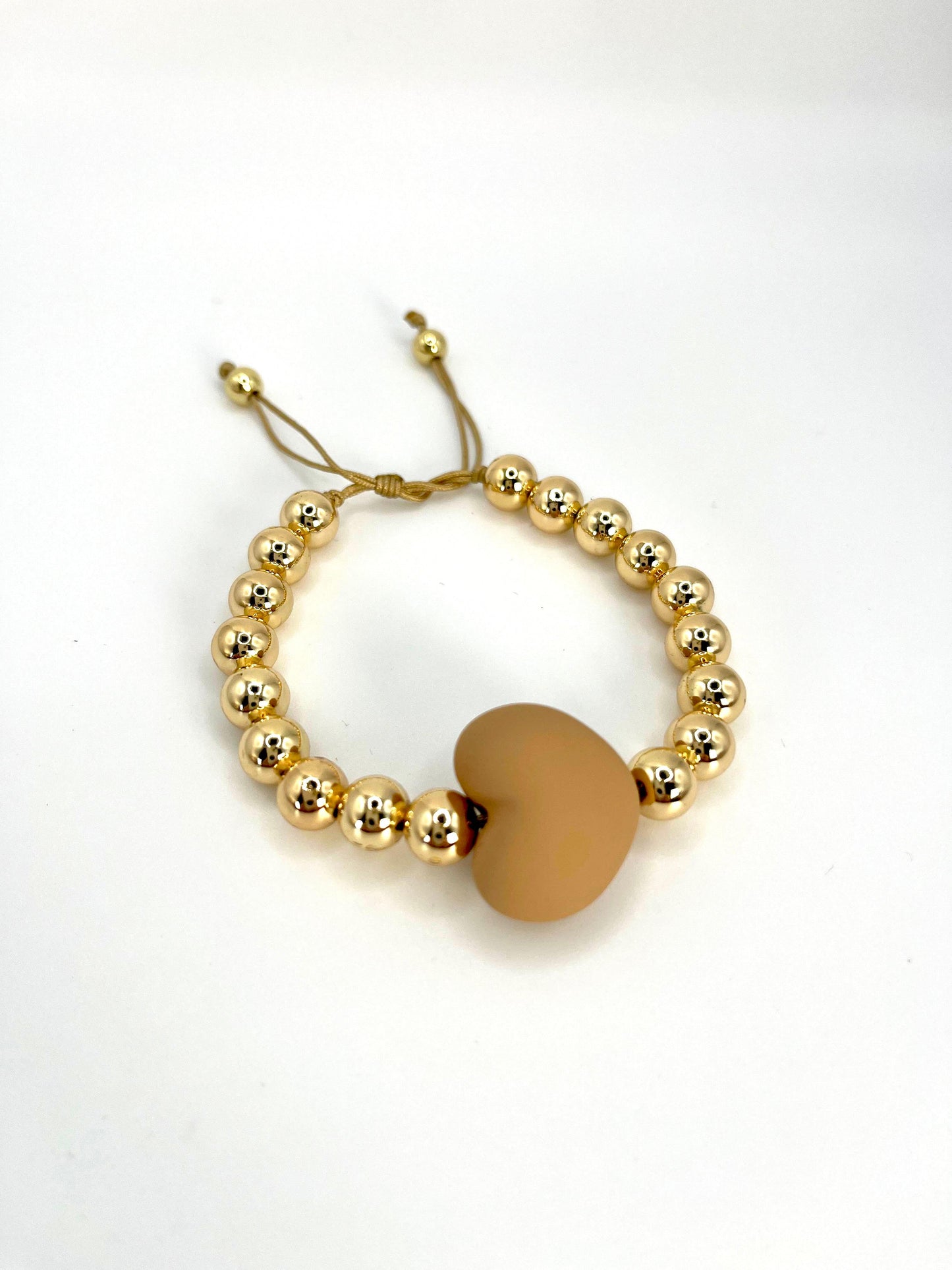 Gold Beads & Heart Bracelet