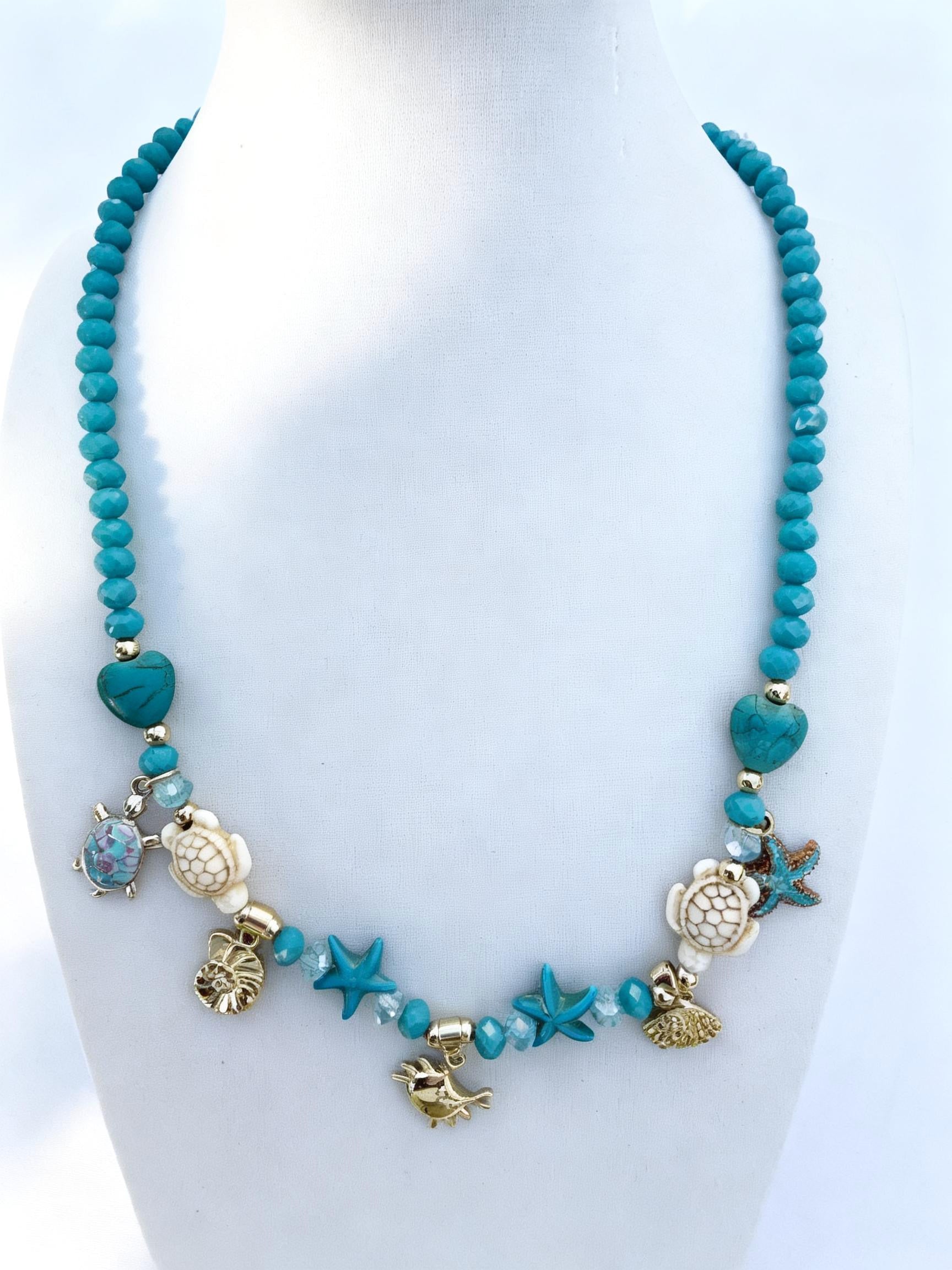 Turquoise Turtle Charm Necklace