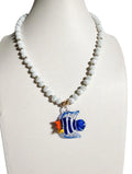 Blue Tropical Fish Necklace / Murano-Style Fish Necklace