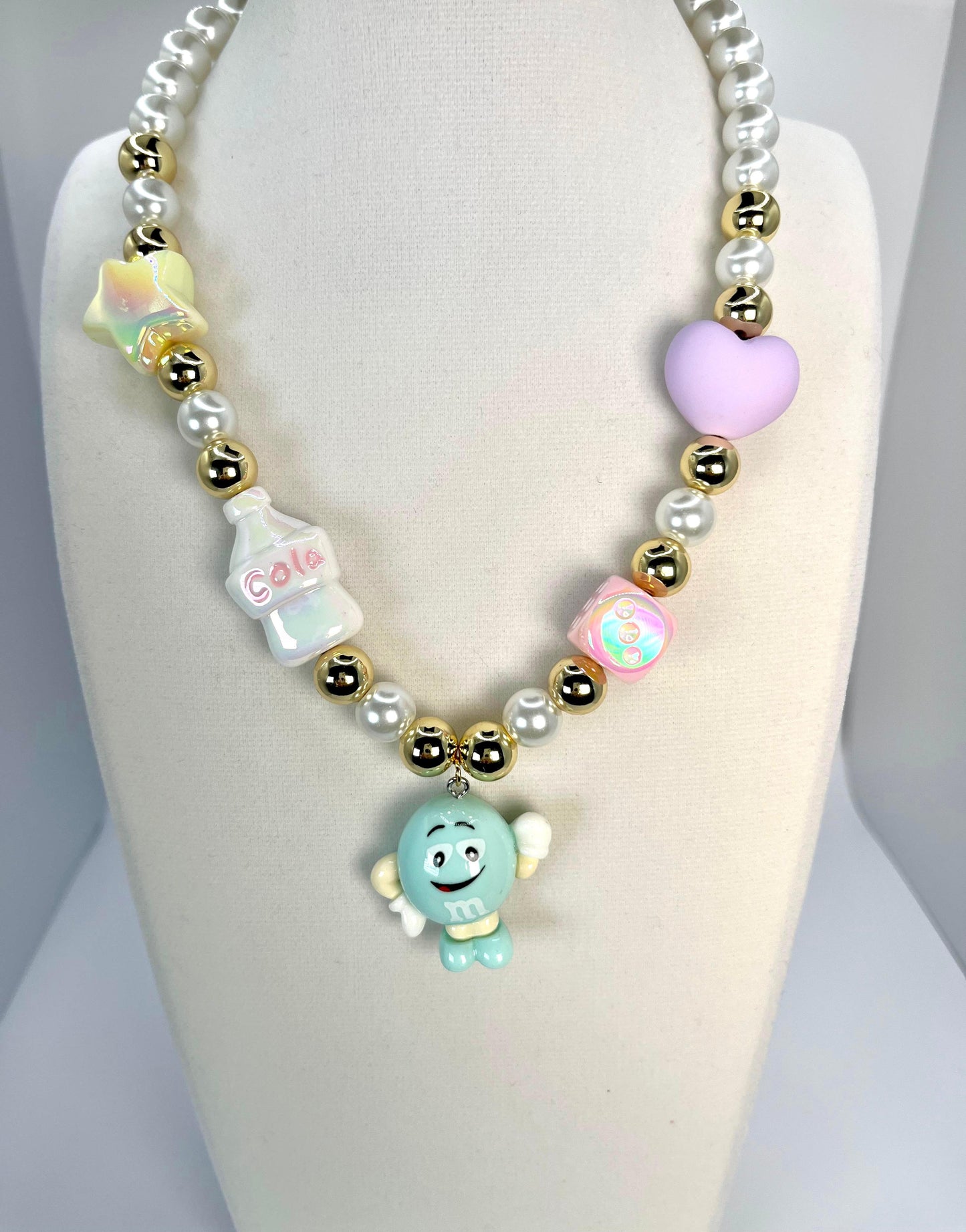 Light Blue M&M Necklace