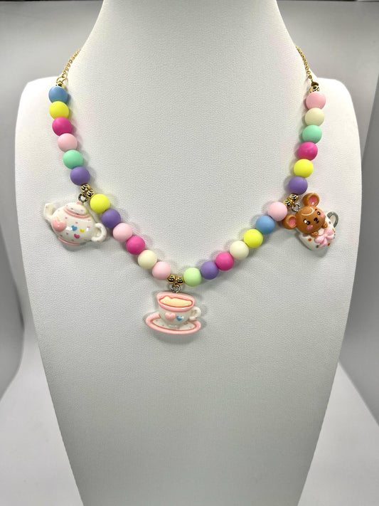 Colourfull Beads Necklace with Cup Of Tea