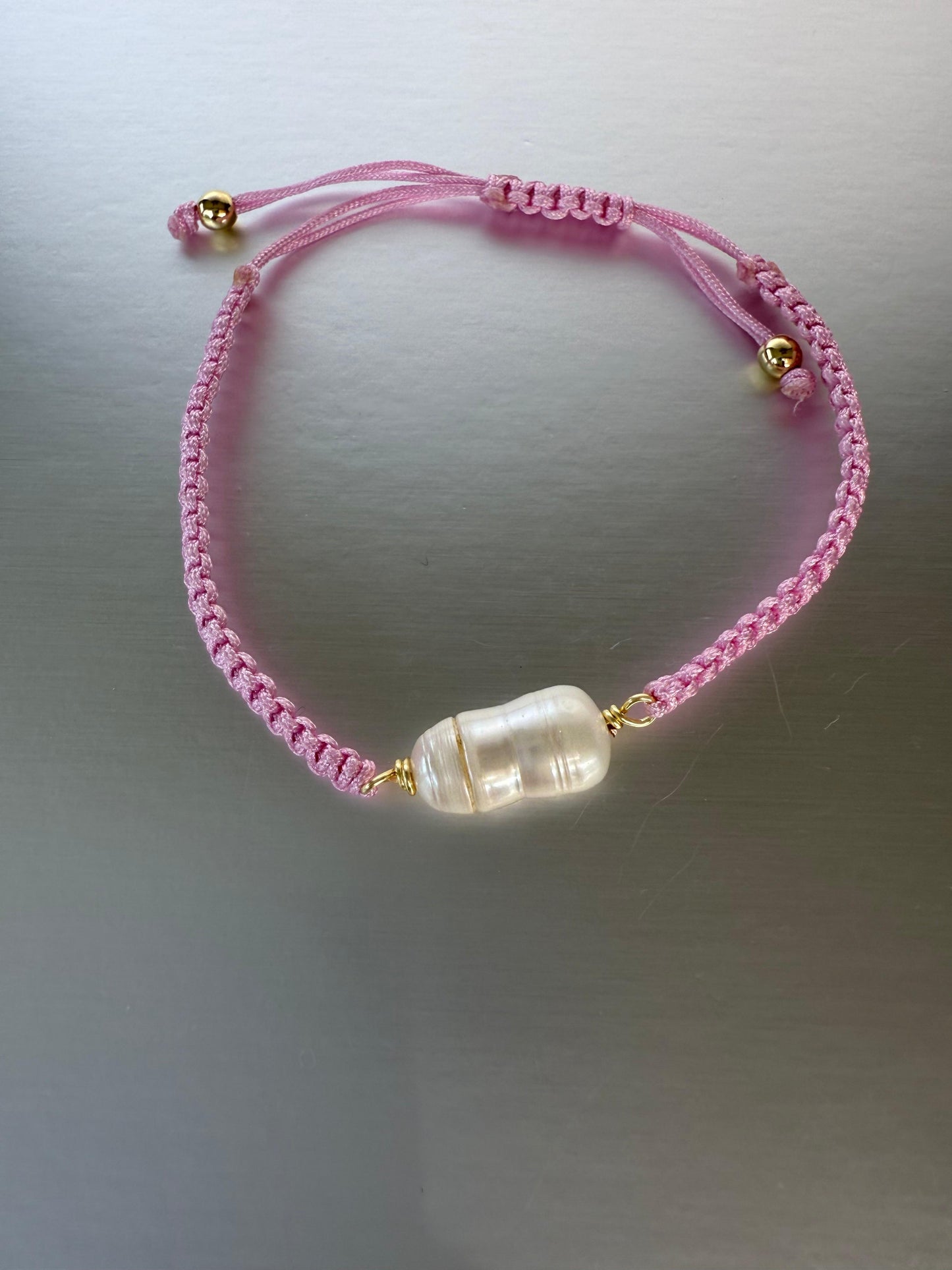 Woven Bracelet With Two Pearls
