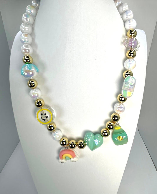 Happy Face & Rainbow Necklace