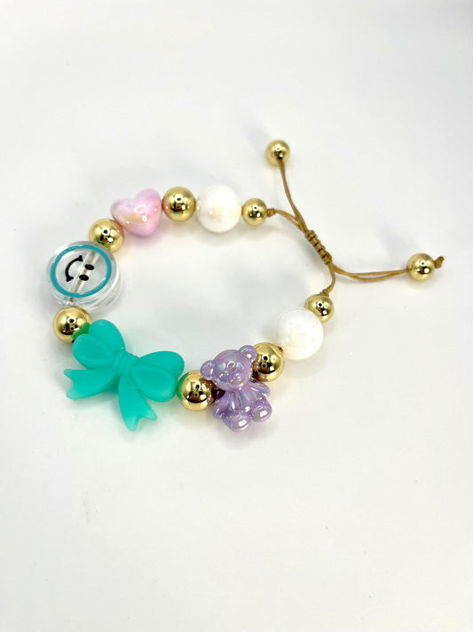 Coquette Purple Teddy Bear Bracelet